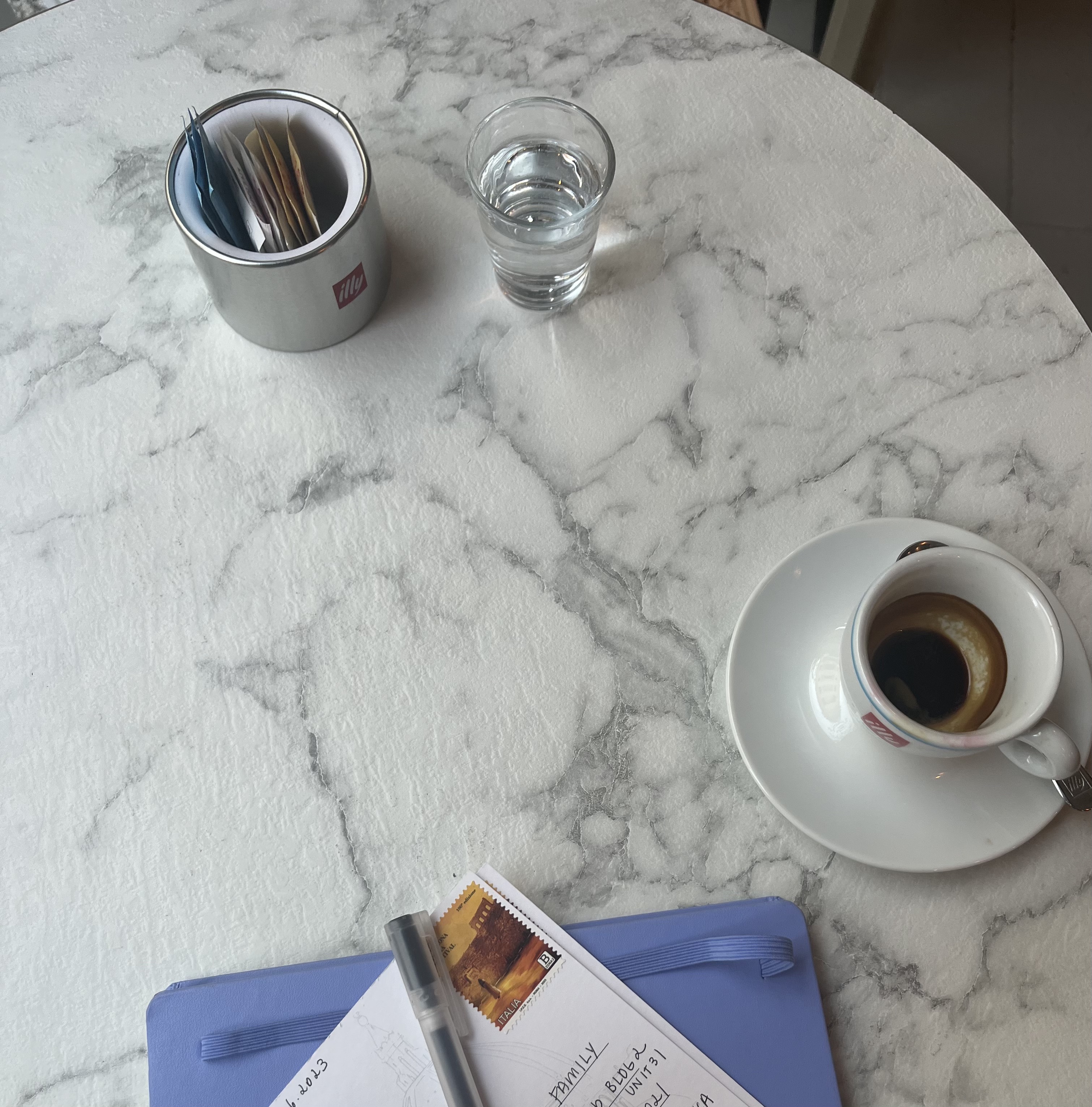 Abbey’s notebook and coffee